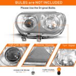 Buy 2008-2014 Dodge Challenger Headlight HID Projector Chrome Pair Headlamps L+R