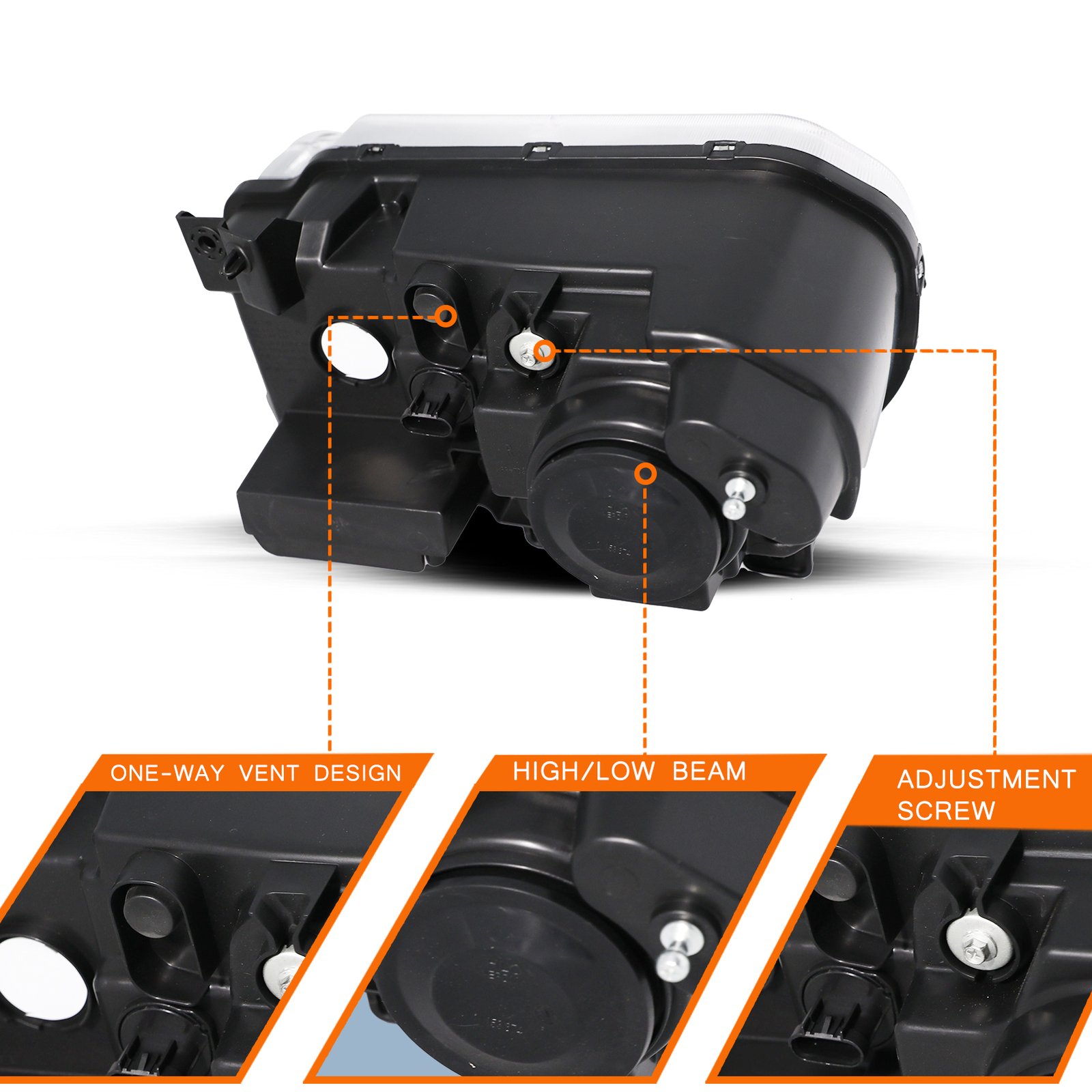 Buy 2008-2014 Dodge Challenger Headlight HID Projector Chrome Pair Headlamps L+R - Image 4