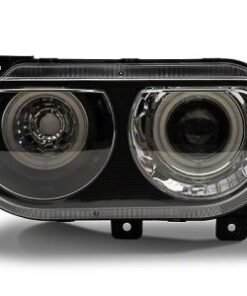 Buy Raxiom 08 14 Dodge Challenger Halo Projctr Headlights w Sequential Turn Signals Blk Hsng(Clear Lens)